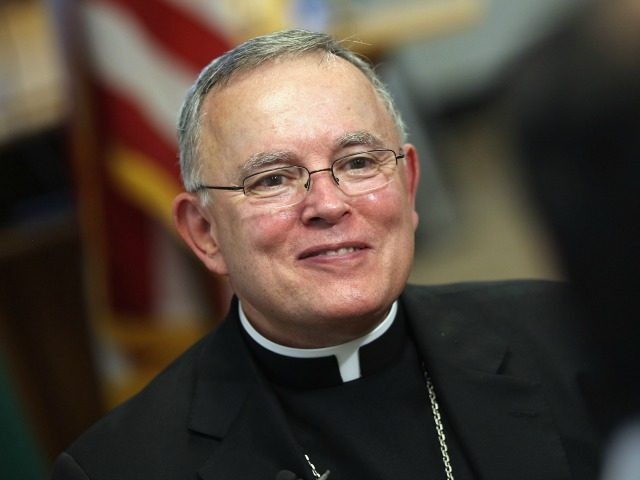 Catholic Archbishop Charles J. Chaput answers questions following a news conference on Jul
