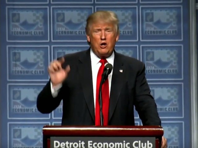 Monday at the Detroit Economic Club, Republican presidential nominee Donald …