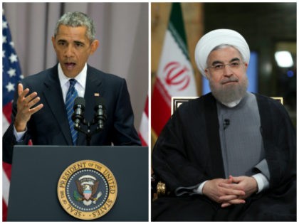 Iran: In this photo released by official website of the office of the Iranian Presidency, President Hassan Rouhani attends an interview with state-run TV on Tuesday, Aug. 2, 2016. (Iranian Presidency Office via AP) Obama: President Barack Obama speaks about the nuclear deal with Iran, Wednesday, Aug. 5, 2015, at …