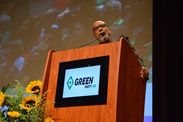 Amaju Baraka accepts the nomination of the Green Party to run for Vice President of the United States. (Photo: Lana Shadwick/Breitbart Texas)