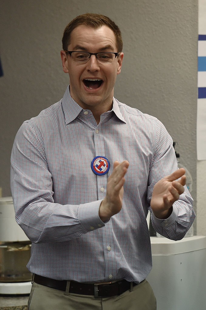 LAS VEGAS, NV - FEBRUARY 19: Democratic presidential candidate Hillary Clinton's campaign manager Robby Mook visits workers at a campaign office on February 19, 2016 in Las Vegas, Nevada. Clinton is challenging Sen. Bernie Sanders for the Democratic presidential nomination ahead of Nevada's February 20th Democratic caucus. (Photo by Ethan Miller/Getty Images)