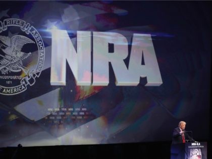 LOUISVILLE, KY - MAY 20: Republican presidential candidate Donald Trump speaks at the National Rifle Association's NRA-ILA Leadership Forum during the NRA Convention at the Kentucky Exposition Center on May 20, 2016 in Louisville, Kentucky. The NRA endorsed Trump at the convention. The convention runs May 22. (Photo by )