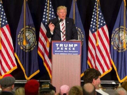 Republican presidential candidate Donald Trump speaks during a rally August 6, 2016 in Win