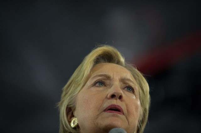 Democratic candidate for President Hillary Clinton speaks to supporters during a Hillary f