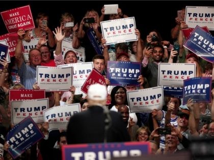 Republican presidential nominee Donald Trump speaks at a campaign rally August 19, 2016 in