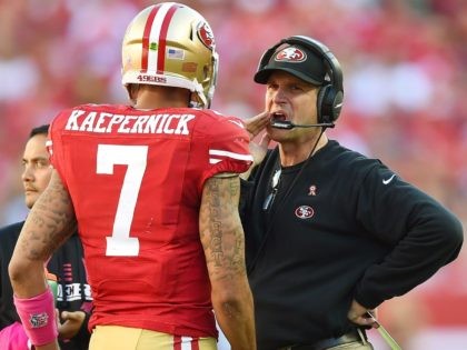 Kaepernick and Harbaugh (Thearon W. Henderson / Getty Images
