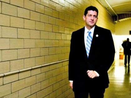 Rep. Paul Ryan, R-Wis. walks in the underground tunnel from his office towards the Capitol
