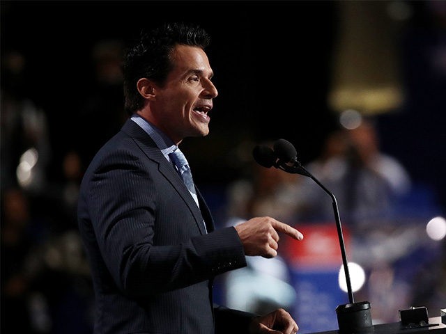 CLEVELAND, OH - JULY 18: Antonio Sabato Jr. delivers a speech on the first day of the Republican National Convention on July 18, 2016 at the Quicken Loans Arena in Cleveland, Ohio. An estimated 50,000 people are expected in Cleveland, including hundreds of protesters and members of the media. The …