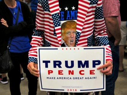 GREEN BAY, WI - AUGUST 05: A supporter waits for Republican Presidential Candidate Donald