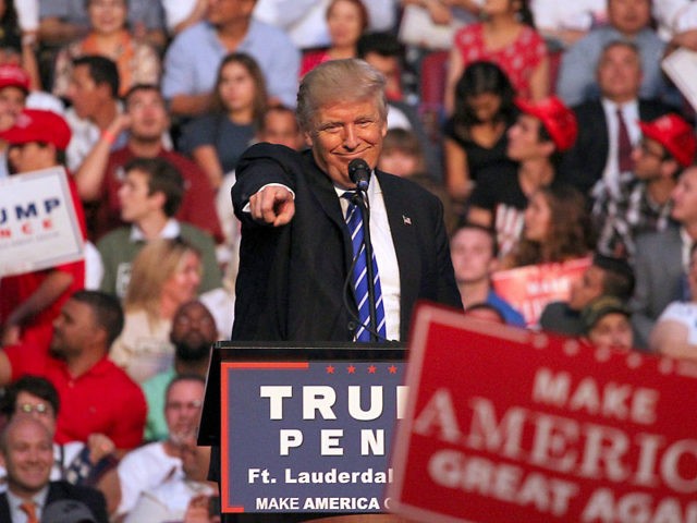 Republican presidential candidate Donald Trump holds a campaign rally at BB&T Center in Su