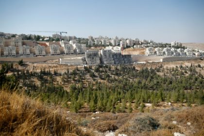A general view of an Israeli building site of new housing units in the Jewish settlement o