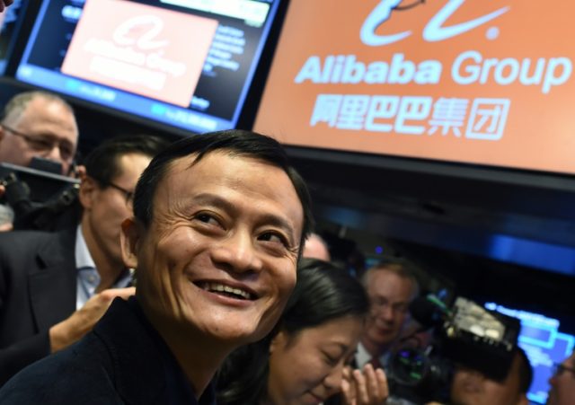 Alibaba founder Jack Ma, pictured at the New York Stock Exchange in September 2014 for the