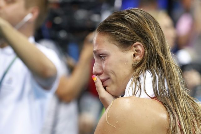 Russia's Yulia Efimova was booed as she entered the pool area and was left in tears after
