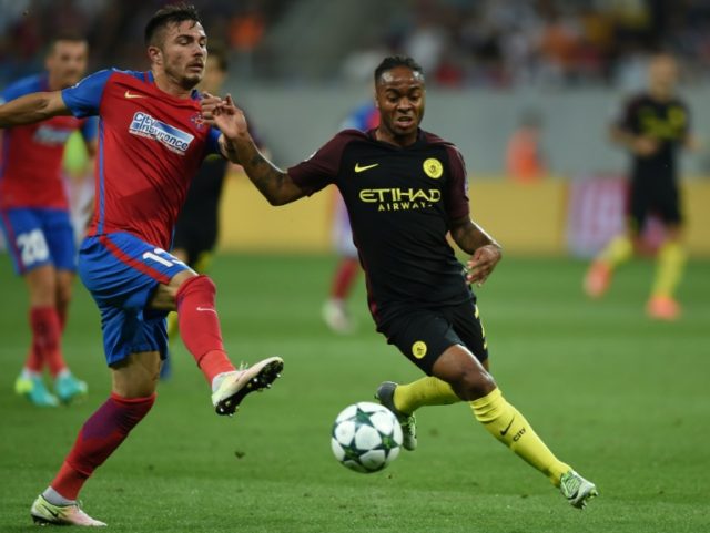 Raheem Sterling inspired Manchester City to a 5-0 win at Steaua Bucharest in their Champio