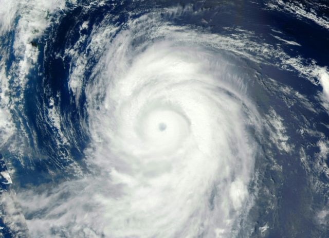 A NASA satellite image taken on August 28, 2016 shows Typhoon Lionrock (12W) off the east