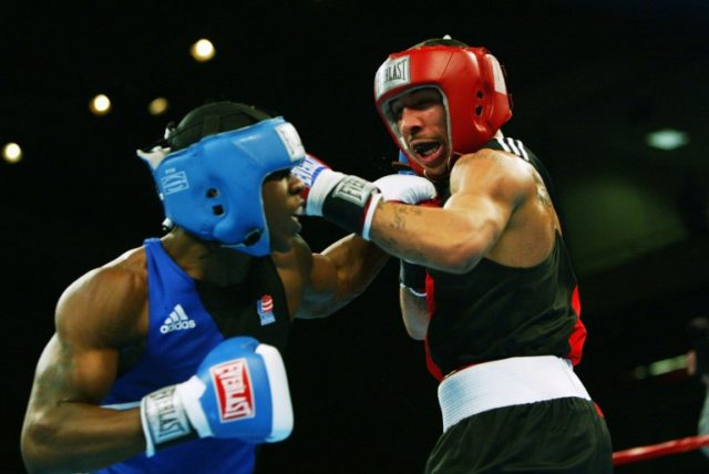 Andre Ward (R) battles Marcus Johnson during the United States Olympic Team Boxing Trials,