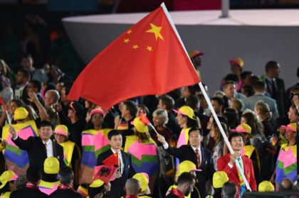 Most of the Chinese flags being used at medal ceremonies at the Rio Olympics are incorrect