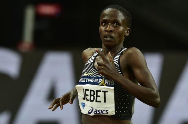 Bahrain's women's 3000m steeplchase runner Ruth Jebet competes at the IAAF Diamond League