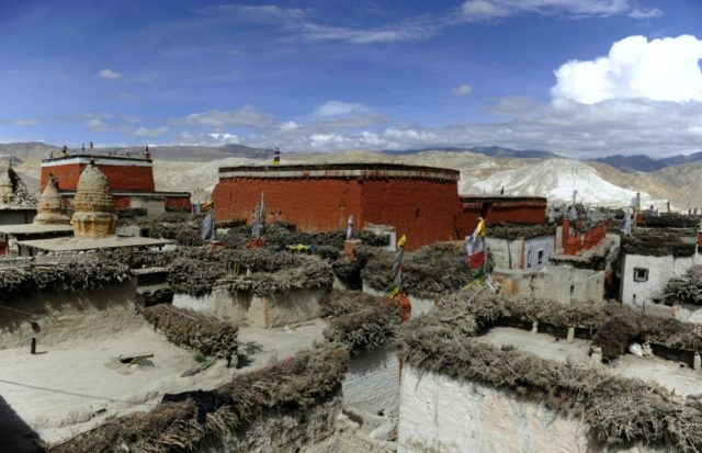 The walled city monastery and stupa of Lo Manthang in Nepal's isolated, high-altitude Uppe