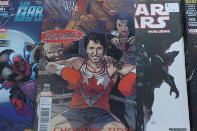 The cover of US publisher Marvel's comic book, featuring Canadian Prime Minister Justin Tr