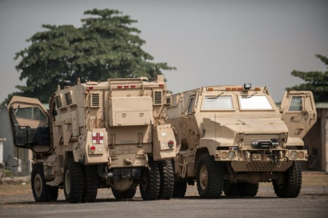 Armoured vehicles donated by the United States to the Nigerian military to help in the fig