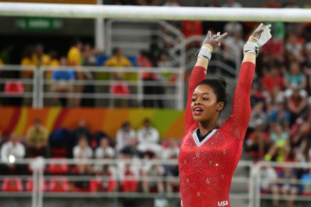 US gymnast Gabrielle Douglas finished seventh in the eight-woman uneven bars final in Rio