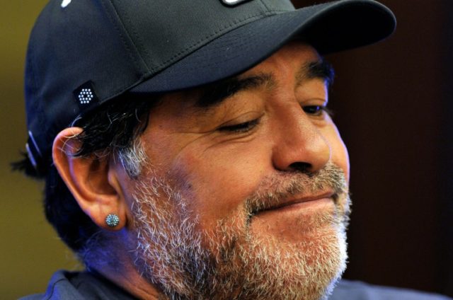 Argentine former football player Diego Maradona, pictured on April 9, 2015, was not able t