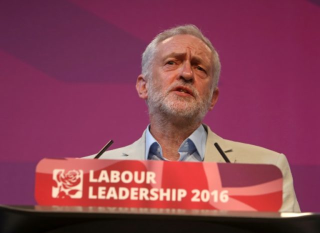 Britain's opposition Labour Party Leader Jeremy Corbyn speaks during the first Labour Part