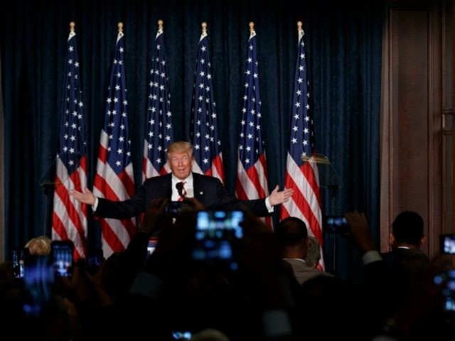 Republican presidential candidate Donald Trump speaks about national security, Wednesday,