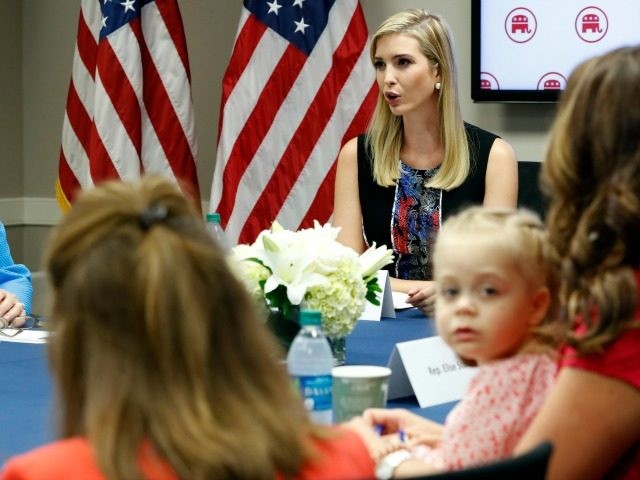 Ivanka Trump, top right, daughter of Republican presidential candidate Donald Trump, speak