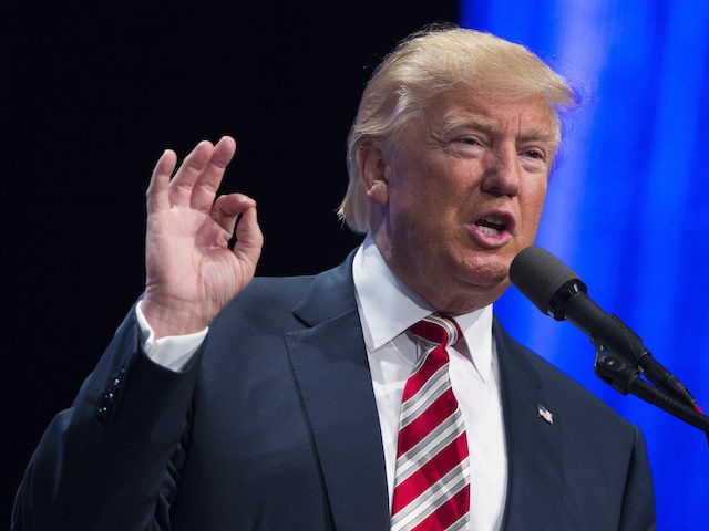 Republican presidential candidate Donald Trump speaks at the Shale Insight Conference, Thu