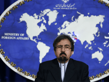Iranian foreign ministry spokesman, Bahram Ghasemi speaks during a press conference on August 22, 2016 in Tehran. Iran said that Russian raids on Syria from one of its airbases had ended for now, shortly after accusing Moscow of 'showing off' when it revealed the bombing missions. / AFP / ATTA …