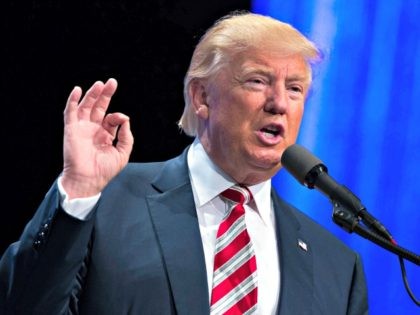 Republican presidential candidate Donald Trump delivers remarks to the Shale Insight Confe