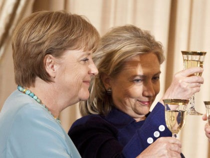 WASHINGTON - JUNE 7: (L-R) German Chancellor Angela Merkel, Secretary of State Hillary Ro