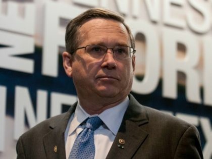 Sen. Mark Kirk (R-IL) on February 9, 2016 in Washington, DC.