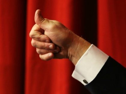 Donald Trump gives the 'thumbs-up' May 19, 2016 in Lawrenceville, New Jersey.