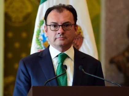 Mexico's resigning Secretary of Finance Luis Videgaray during a press conference at t