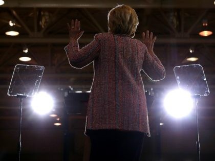 Democratic presidential nominee former Secretary of State Hillary Clinton speaks during a