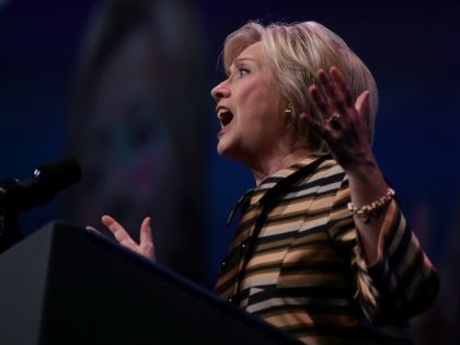 Democratic presidential nominee former Secretary of State Hillary Clinton speaks during th