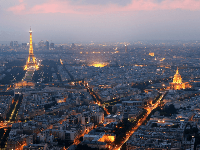 PARIS - JUNE 10: General view of Paris at dusk …