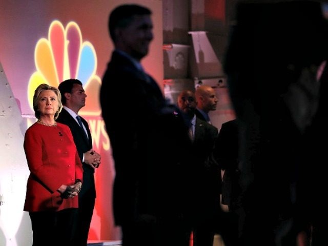 Democratic presidential nominee former Secretary of State Hillary Clinton during the NBC N