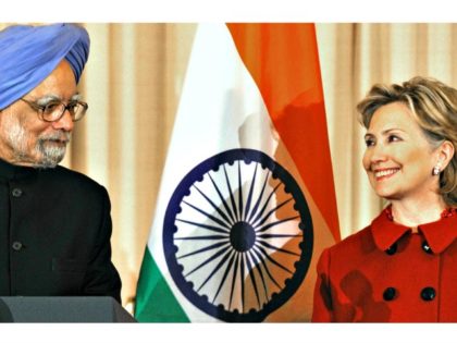 Hillary with PM India Getty