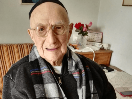A picture taken on January 21, 2016, shows Yisrael Kristal sitting in his home in the Israeli city of Haifa. Yisrael, an Israeli Holocaust survivor, may be the world's oldest man at 112, Guinness World Records said, providing he can find the documents to prove it. His family say he …