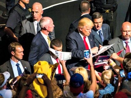 TOLEDO, OH - SEPTEMBER 21: Republican presidential nominee Donald Trump speaks to supporte