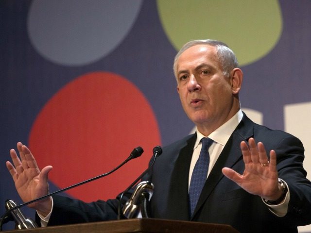Israeli Prime Minister Benjamin Netanyahu talks to the foreign press during the annual press conference for the New Year on January 16, 2014 in Jerusalem. Netanyahu slammed the European Union for summoning envoys over plans for some 1,800 new homes for Jewish settlers in the occupied West Bank. AFP PHOTO/MENAHEM …