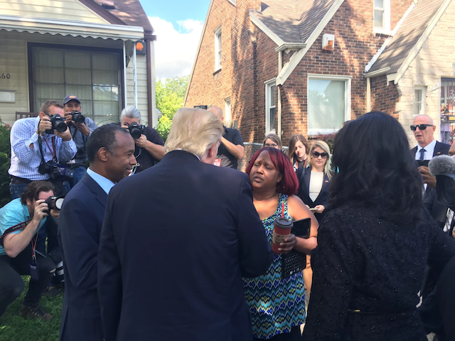 Carson and Trump talk to Carson’s boyhood home’s current homeowner.