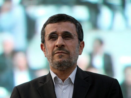 IRAN, Tehran : Iranian outgoing President Mahmoud Ahmadinejad is seen during a ceremony at