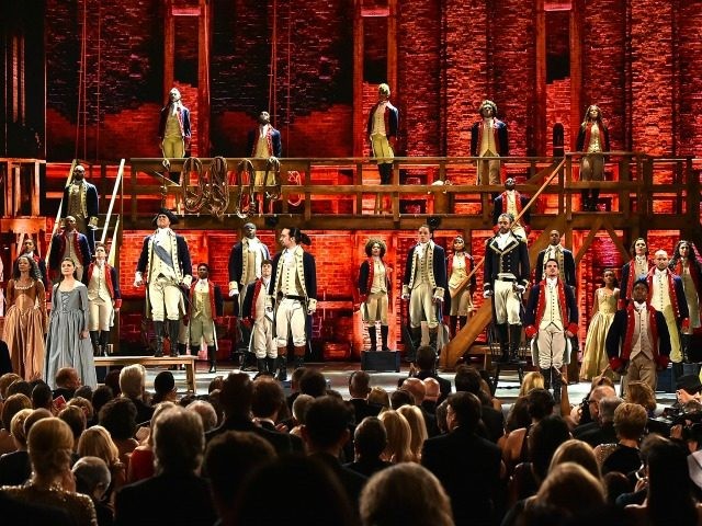 The cast of 'Hamilton' performs onstage during the 70th Annual Tony Awards at Th