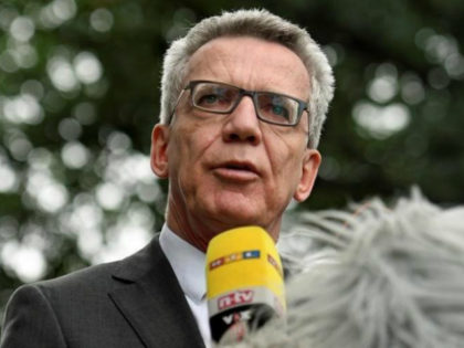 German Interior Minister Thomas de Maiziere addresses media during his &hellip;