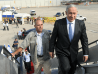 benjamin netanyahu In this handout from the Israeli GPO, Israeli Prime Minister Benjamin Netanyahu walks up to his aircraft as he departs to Romania on July 6, 2011 in an unspecified city in, Israel. Netanyahu will meet with Romania's President Traian Basescu and Prime Minister Emil Boc. (Photo by Moshe Milner/GPO via …